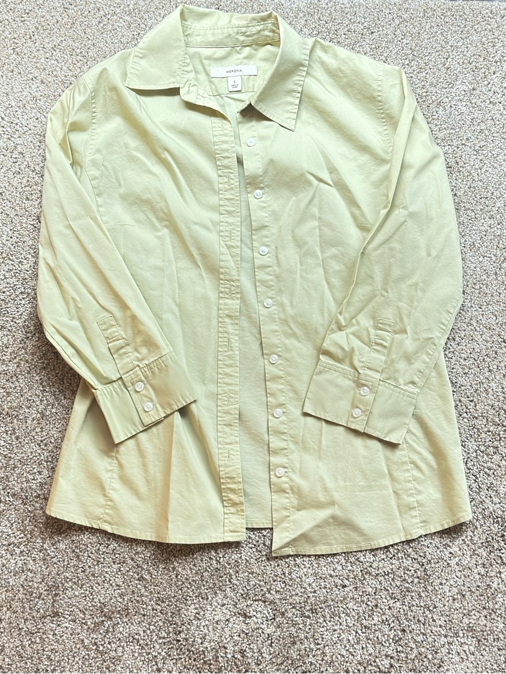 Merona Light Green Button-Up Cotton Shirt Women’s SIZE S